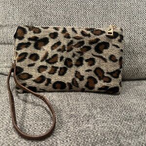 Leopard Print Wristlet Clutch